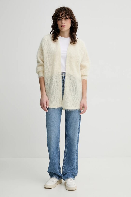 Светр з домішкою вовни American Vintage BYM19BE25 бежевий SS25