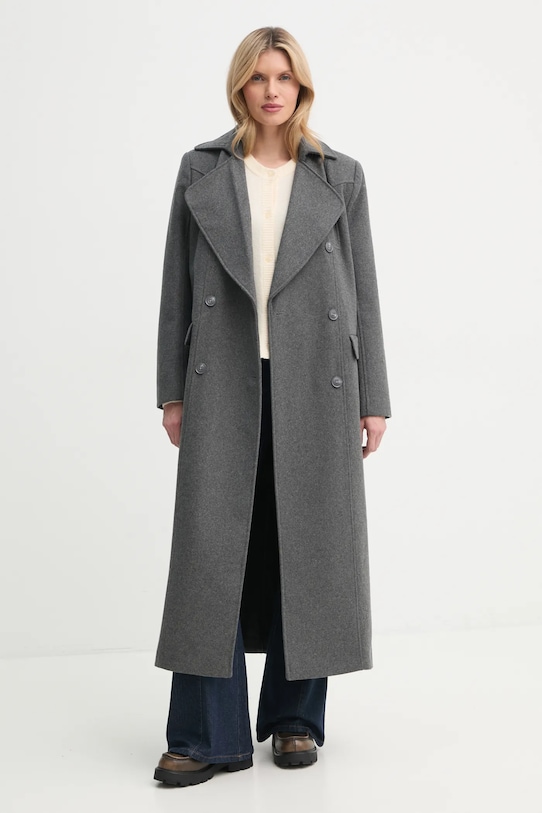 American Vintage kardigan z domieszką wełny DAM19EE25 beżowy SS25