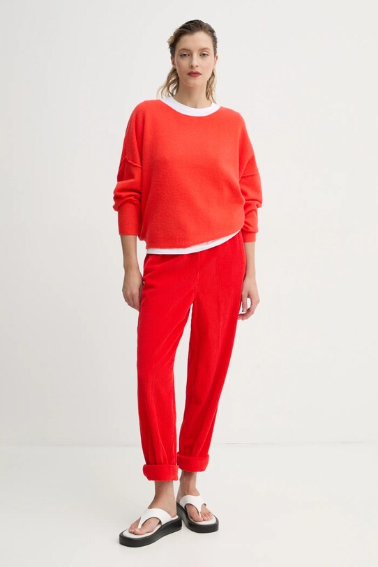 American Vintage sweter z domieszką wełny DAM225E25 czerwony SS25