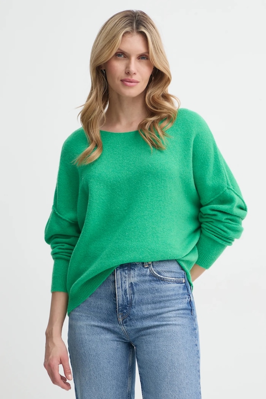 Πουλόβερ με προσθήκη μαλλιού American Vintage λεπτό πράσινο DAM225E25