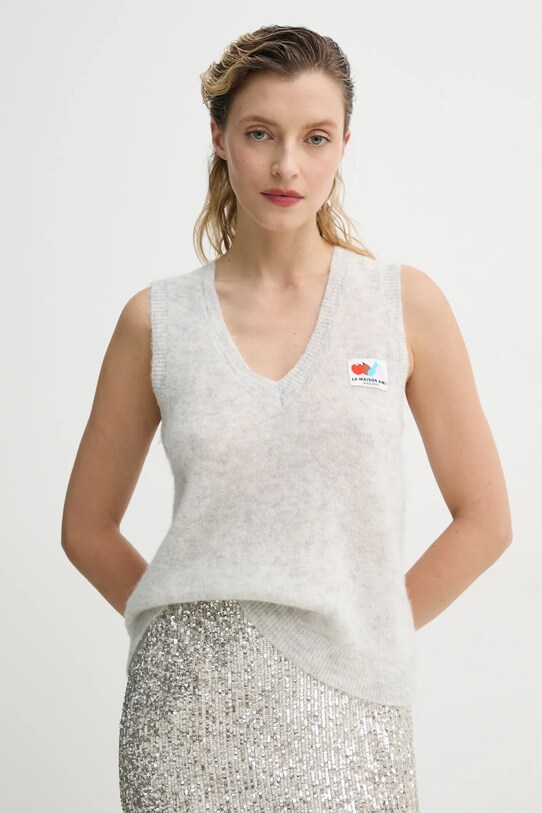 Свитер American Vintage тонкий серый NEN18AE25