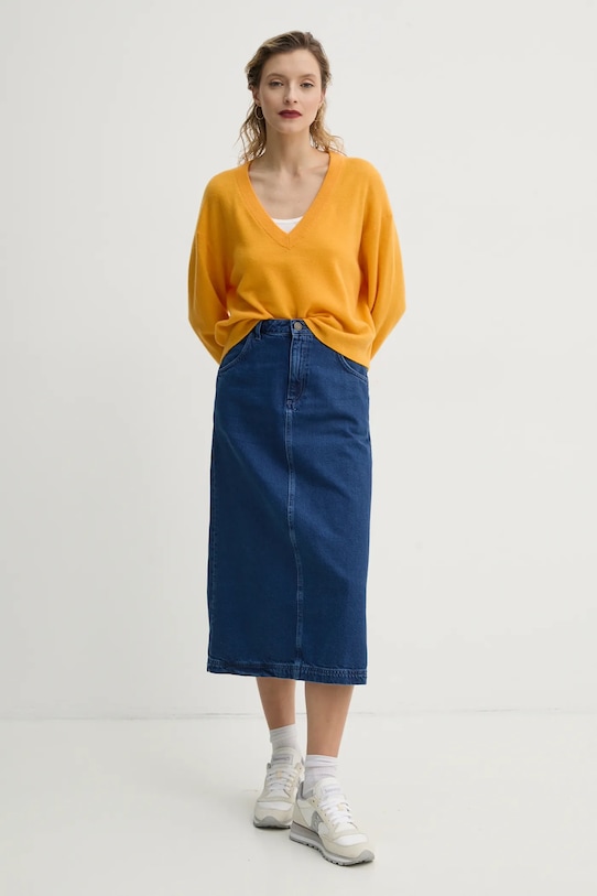 Vlnený sveter American Vintage RAX18AE25 žltá SS25