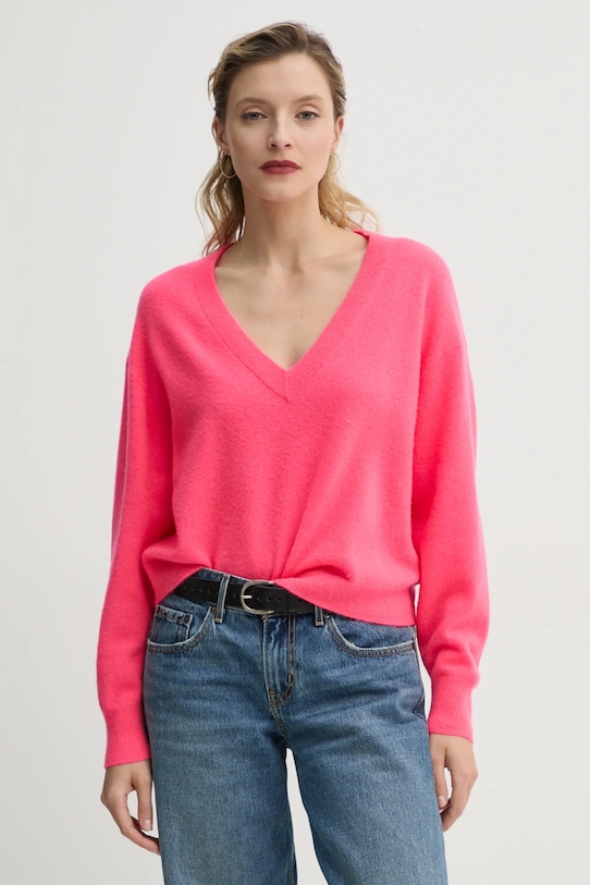Вовняний светр American Vintage вовна рожевий RAX18AE25