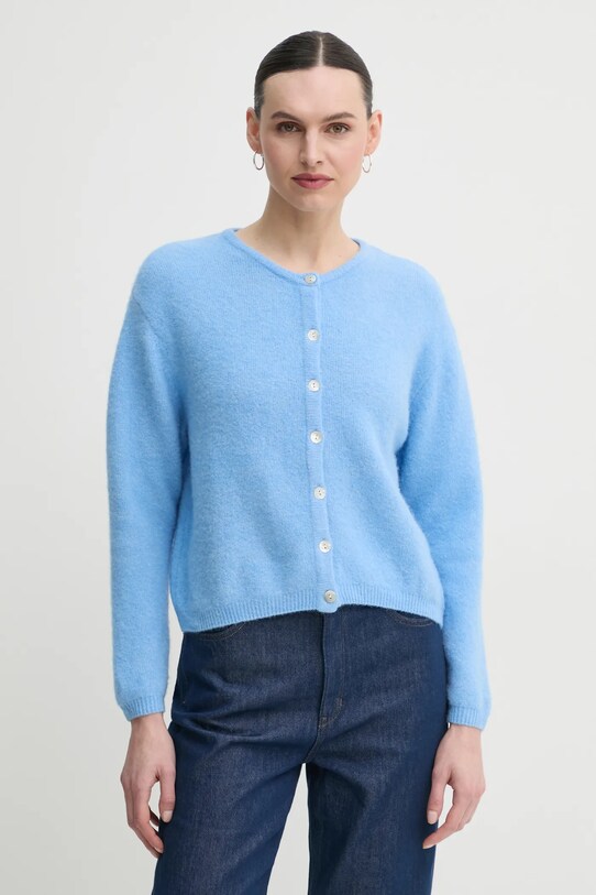 American Vintage cardigan lana blu VITO19EE25