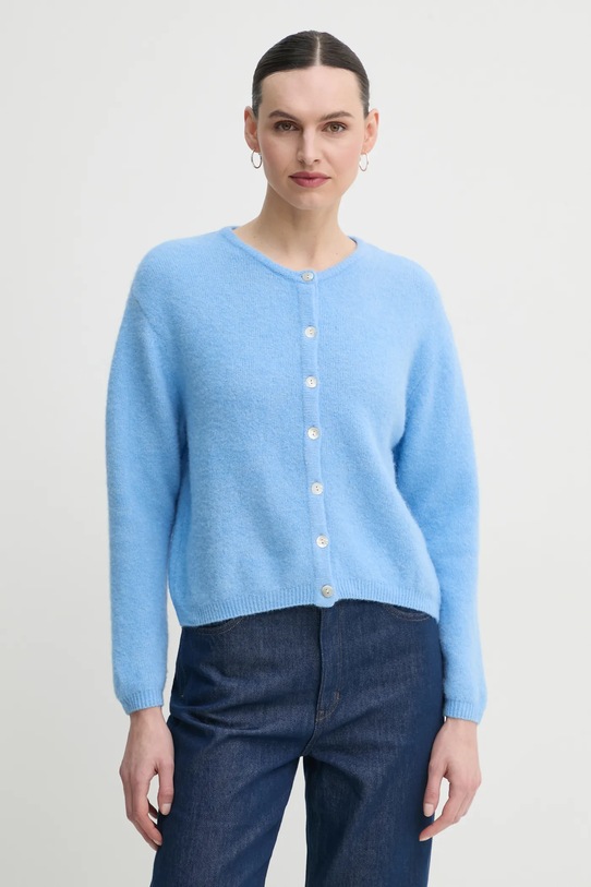 Kardigan American Vintage vlna modrá VITO19EE25