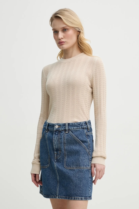 Bavlněný svetr Filippa K kulatý béžová 31316.FK