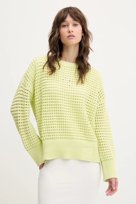 Hugo Blue pamut pulóver pamut zöld 50539390