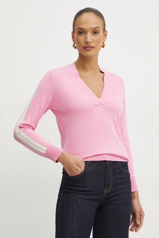 Liu Jo pulover din amestec de lana roz TA5153.MS025