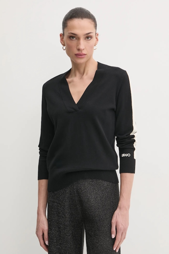 Liu Jo pulover din amestec de lana grosime medie negru TA5153.MS025