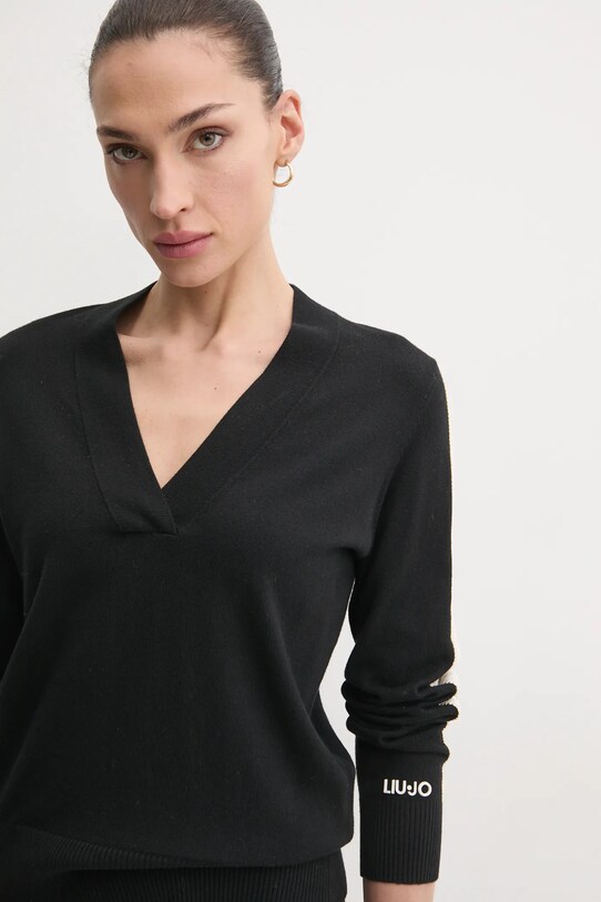 Liu Jo pulover din amestec de lana negru TA5153.MS025