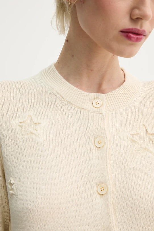 ZADIG&VOLTAIRE kardigan z domieszką jedwabiu KWCA01585.102 beżowy