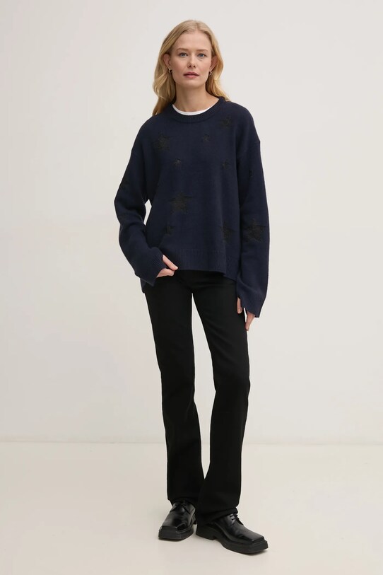 Volnen pulover ZADIG&VOLTAIRE KWSW01598.22S.404 mornarsko modra SS25