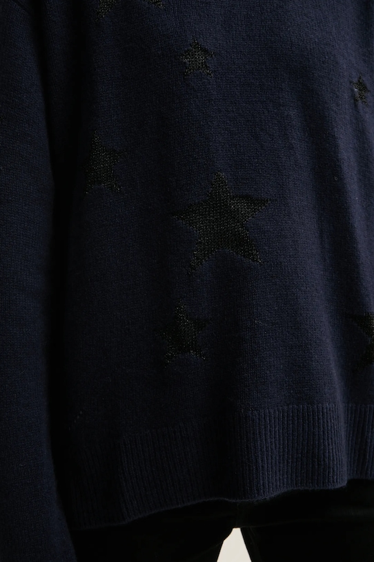 Volnen pulover ZADIG&VOLTAIRE KWSW01598.22S.404 mornarsko modra