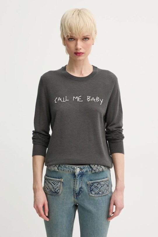 ZADIG&VOLTAIRE sweter kaszmirowy okrągły szary KWSW02705.23