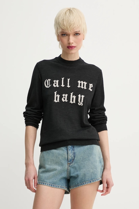 ZADIG&VOLTAIRE pulover de lana subtiri negru KWSW02785.23