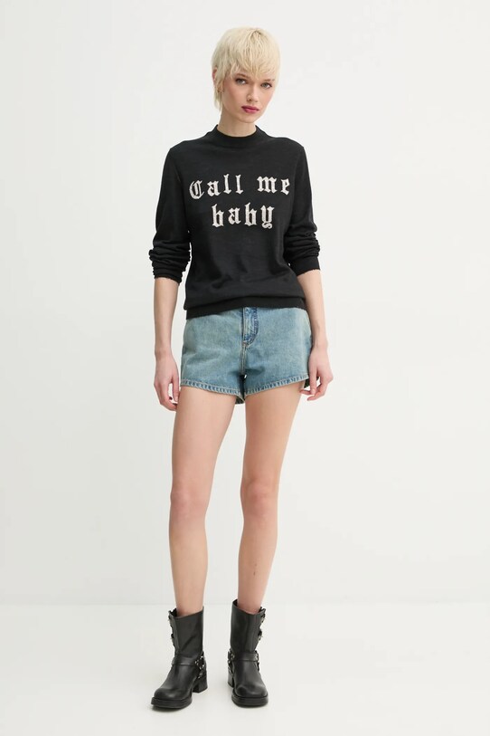 ZADIG&VOLTAIRE sweter wełniany KWSW02785.23 czarny SS25