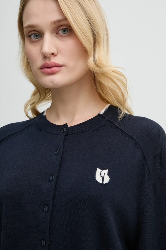 BA&SH gyapjú kardigán BRANICE sötétkék 1E25BRAN