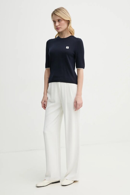 Vlnený sveter BA&SH JUMPER 1E25BREN tmavomodrá SS25