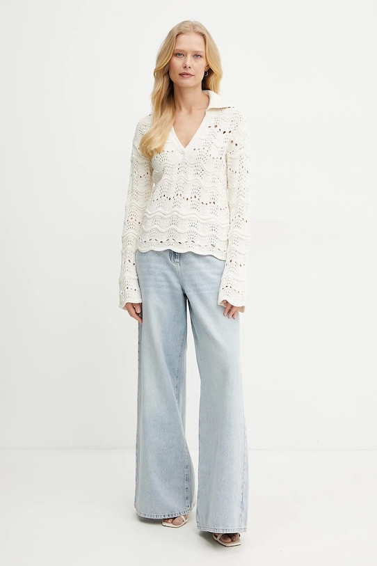 BOSS Orange sweter 50537850 beżowy SS25