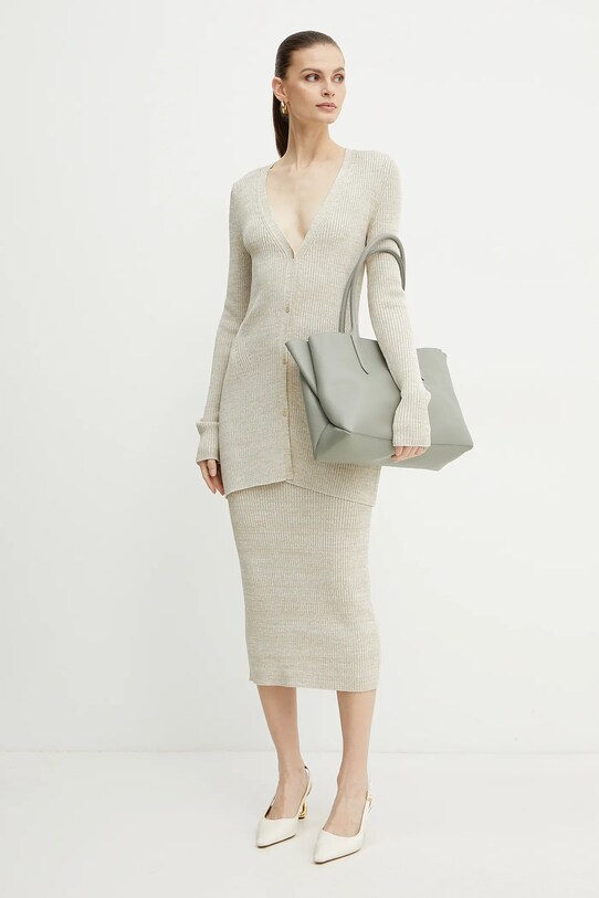 Kardigán BOSS 50534146 béžová SS25