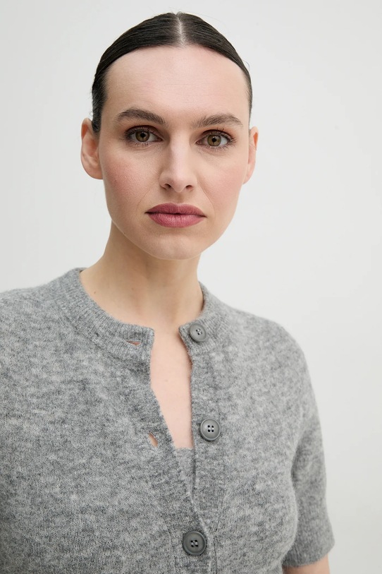 Samsoe Samsoe cardigan din lana SANOURA gri F25100053