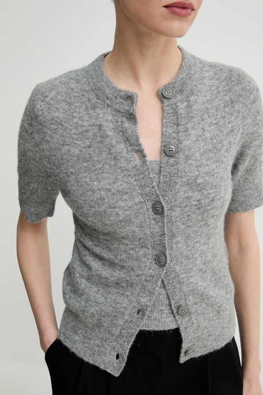 Samsoe Samsoe cardigan din lana SANOURA F25100053 gri