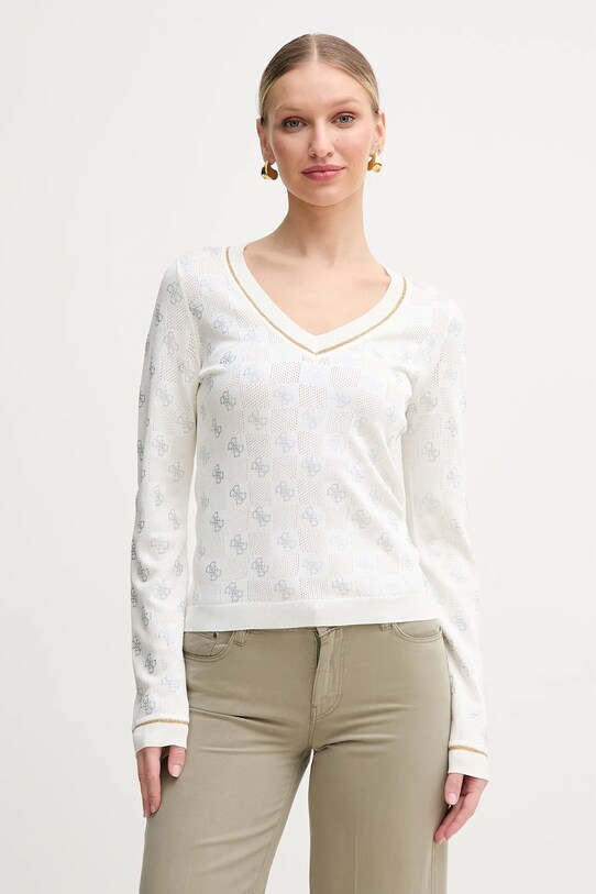 Guess pulover ROSIE subtiri bej W5GR07.Z3D60