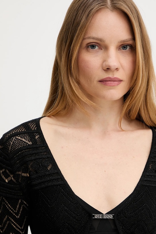 Πλεκτή ζακέτα Guess NELLIE μαύρο W5GR15.Z3E22