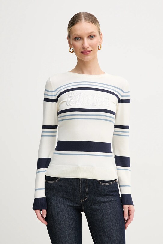 Guess sweter PARIS aplikacja beżowy W5GR18.Z2NQ2