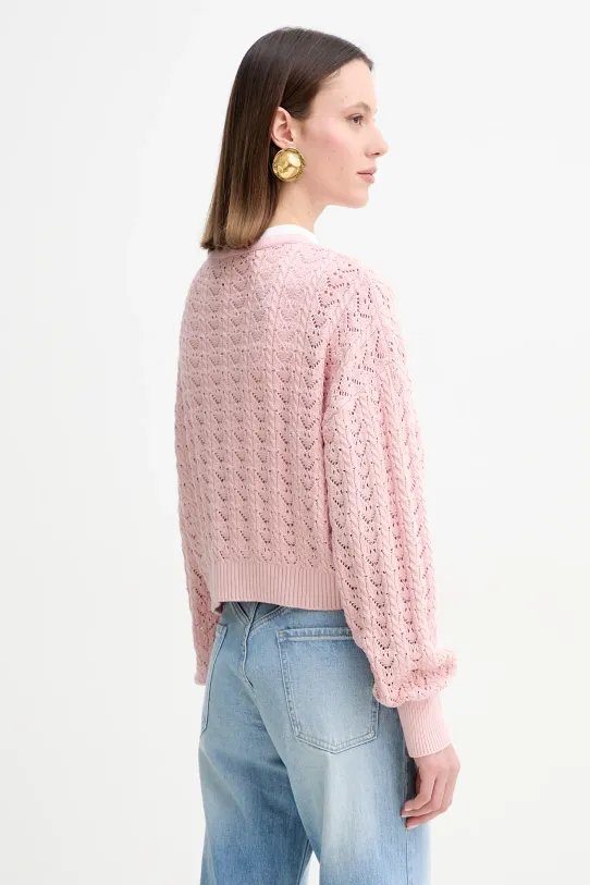 Ρούχα Βαμβακερή ζακέτα Guess RUTH W5GR43.Z3C71 ροζ