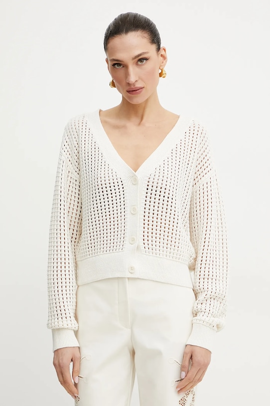 Bavlněný kardigan Guess SAGE bavlna béžová W5GR44.Z3C71