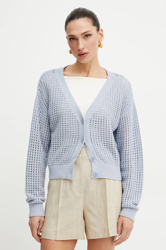 Guess cardigan din bumbac SAGE uni albastru W5GR44.Z3C71