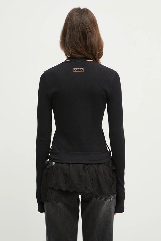 Odzież Ottolinger kardigan Double Closure Rib Cardigan 104.600204.01 czarny