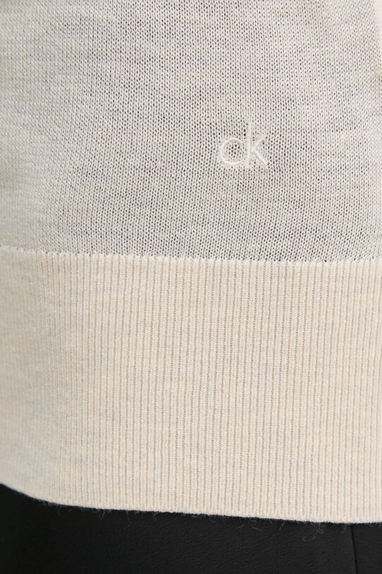 Calvin Klein sweter z domieszką jedwabiu K20K208199 beżowy