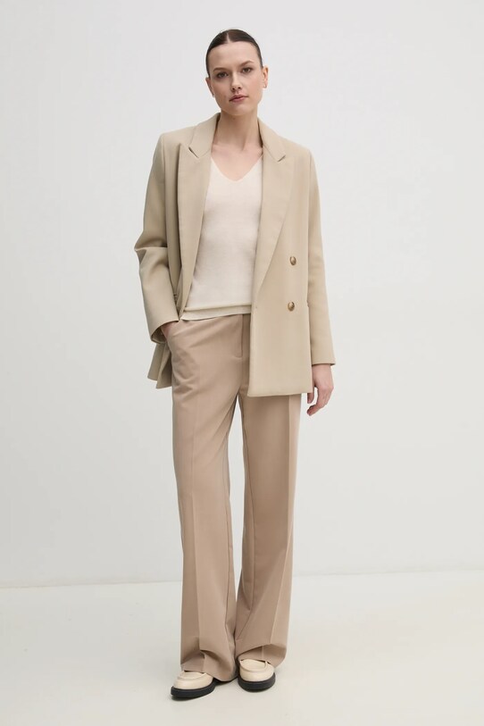 Sveter s prímesou hodvábu Calvin Klein K20K208200 béžová SS25