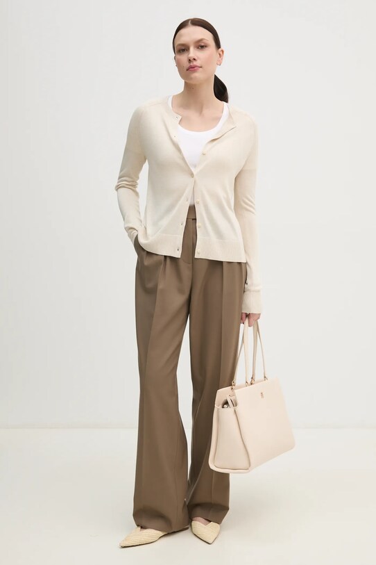 Кардиган с добавлением шелка Calvin Klein K20K208405 бежевый SS25