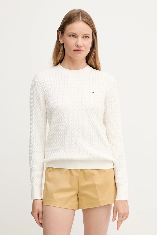 Tommy Hilfiger sweter bawełniany bawełna beżowy WW0WW44993
