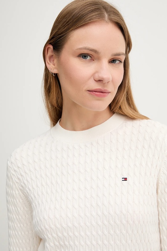 Tommy Hilfiger sweter bawełniany beżowy WW0WW44993