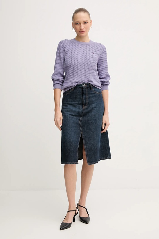 Bavlněný svetr Tommy Hilfiger WW0WW44993 fialová AW25