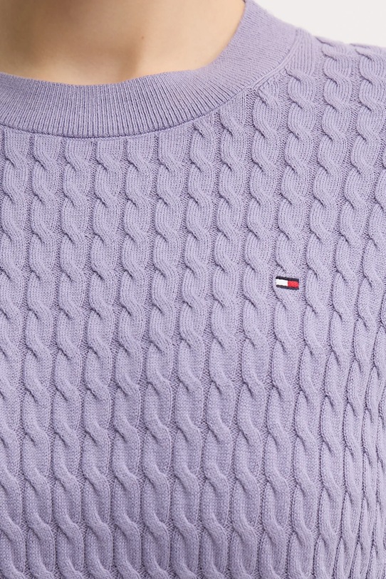 Bavlněný svetr Tommy Hilfiger WW0WW44993 fialová