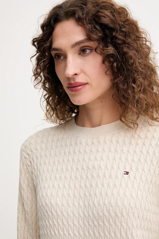 Tommy Hilfiger maglione in cotone beige WW0WW44993