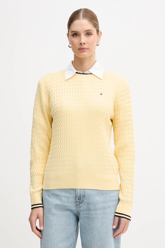 Tommy Hilfiger sweter bawełniany bawełna żółty WW0WW44993