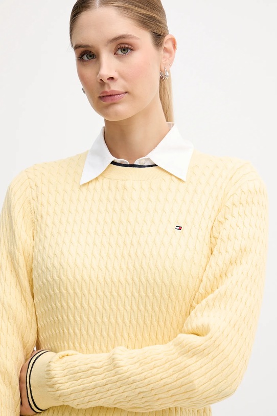 Tommy Hilfiger sweter bawełniany żółty WW0WW44993