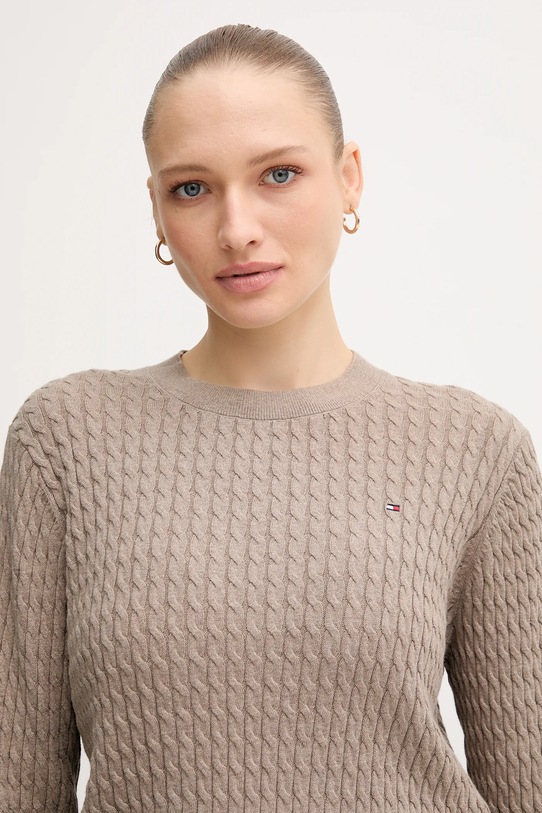Tommy Hilfiger pulover de bumbac bej WW0WW44993