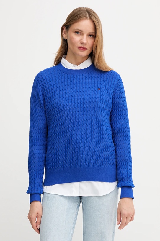 Bavlněný svetr Tommy Hilfiger modrá WW0WW44993