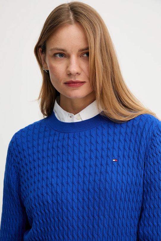 Bavlněný svetr Tommy Hilfiger modrá WW0WW44993