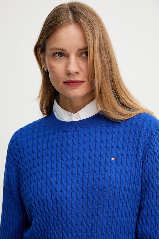 Tommy Hilfiger sweter bawełniany niebieski WW0WW44993