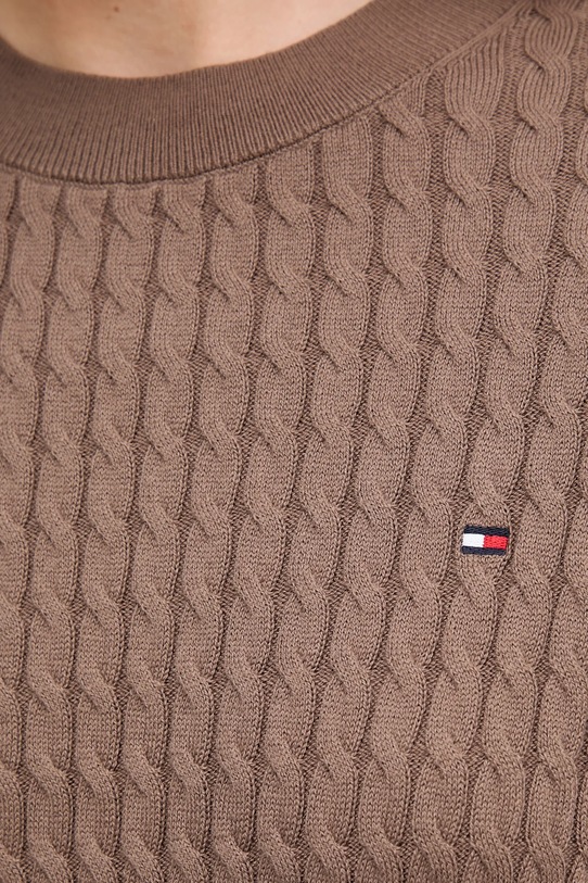 Tommy Hilfiger sweter bawełniany WW0WW44993 brązowy