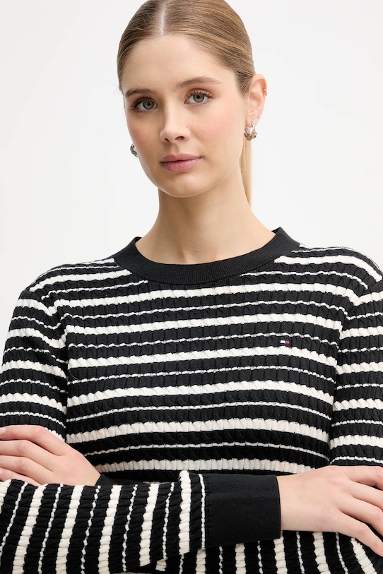 Bombažen pulover Tommy Hilfiger črna WW0WW44993