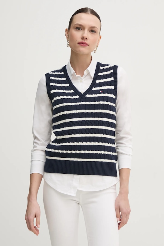 Πουλόβερ Tommy Hilfiger βαμβάκι σκούρο μπλε WW0WW45220